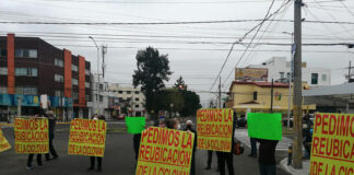 Vecinos de San Manuel se manifiestan contra ciclovía en Circunvalación