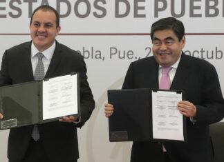 Firman convenio por la seguridad entre Puebla y Morelos