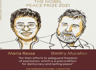 Los periodistas Maria Ressa y Dmitri Muratov ganan Premio Nobel de la Paz 2021