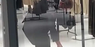 Perrito entrar a tienda y vigilante le toma la temperatura