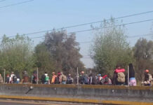Caravana migrante causa caos vial en la México-Puebla El conflicto vial se ubica en estos momentos a la altura del municipio de Huejotzingo. Foto: Especial