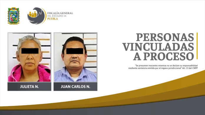 FGE Detuvieron a Julieta N. y Juan Carlos N., presuntos responsables de los hechos delictivos. Foto: Especial