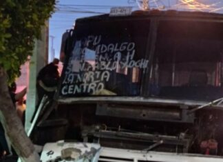 Microbús choca contra un árbol; reportan 12 heridos