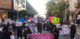 Mujeres marchan en Tehuacán y exigen justicia para Ana Karen Caminaron por las calles principales de la ciudad para expresar su hartazgo hacia la violencia contra las mujeres. Foto: Especial