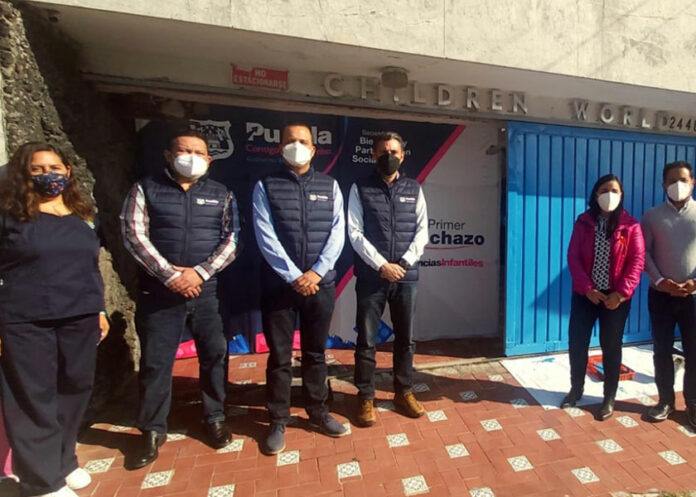 Rehabilitación El Ayuntamiento de Puebla comenzó labores en ‘Childrens World’, ubicada en San Manuel. Foto: Especial