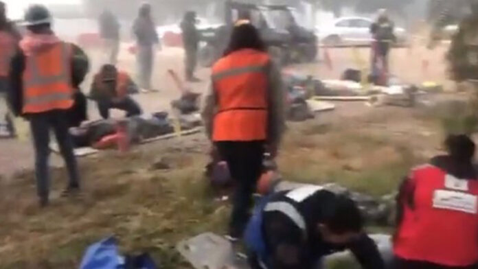 Trabajadores Resultaron lesionados 22 trabajadores del aeropuerto.