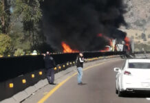 Traileros chocan en Arco Norte; hay un muerto Por este accidente se reportaron cinco lesionados y un calcinado. Foto: Especial