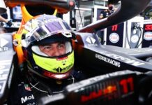 Roban casco de Checo Pérez con valor de 7 mil euros en Miami Checo Pérez