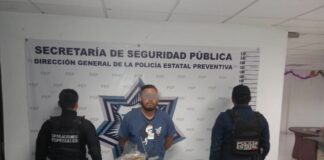Con siete kilos de aparente marihuana, Policía Estatal detiene a un hombre