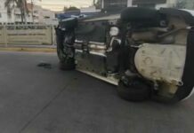 Se queda dormido y vuelca en la 31 Poniente dormido