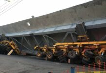 Cae trabe de 300 toneladas sobre Calzada Ermita