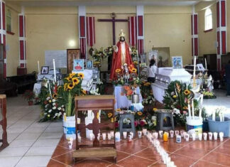 Dan último adiós a las víctimas de explosión en Felipe Ángeles El presidente Silvino Reyes de la Luz aseguró que su administración brindará apoyo a los afectados. Foto: Especial
