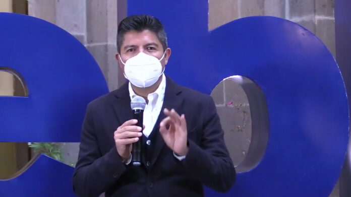 Lalo-Rivera Lalo Rivera, alcalde de Puebla, dijo que el municipio se convertirá en una de las ciudades más seguras del país. Foto: Captura de pantalla.