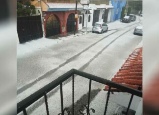 ¡La primera del año! Granizada pinta de blanco a Puebla Puebla