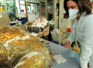 INAH restaura escultura de Santiago Apóstol en Izúcar Santiago Apostol