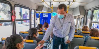 SMT supervisa medidas sanitarias en rutas de Puebla capital