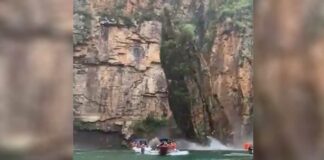 Suman 8 muertos por derrumbe en cascada de Brasil brasil