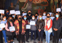 Paola Angon reconoce a mujeres participantes del curso de manejo y mujer segura cholula mujeres