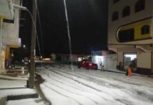 Fuerte granizada pinta de blanco Acatzingo