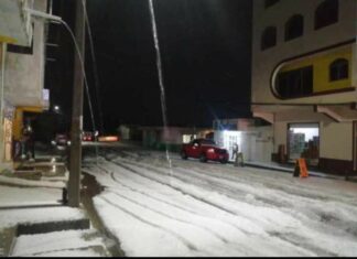 Fuerte granizada pinta de blanco Acatzingo