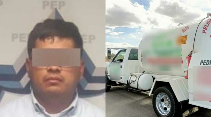 Arrestan a huachigasero con pipa en la México-Puebla huachigasero