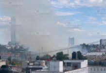 Se registra fuerte incendio en la Federal Atlixco incendio