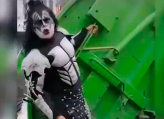 Recolector disfrazado de Kiss causa furor en redes recolector kiss