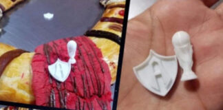 Venden rosca de reyes para conmemorar título del Atlas La Rosca de Reyes trae un trofeo y el escudo del Atlas para conmemorar el título Rojinegro en la Liga BBVA MX. Foto: Especial