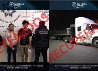 Atrapan a ladrones de tractocamión en San Pedro Cholula tractocamión