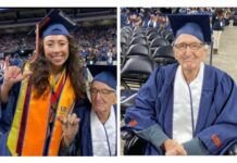 ¡Qué orgullo! Abuelo y su nieta se gradúan el mismo día