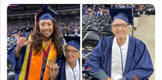 ¡Qué orgullo! Abuelo y su nieta se gradúan el mismo día