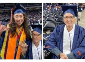 ¡Qué orgullo! Abuelo y su nieta se gradúan el mismo día