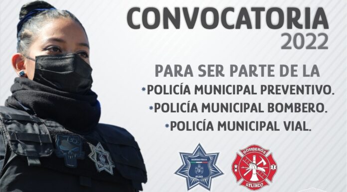 Atlixco lanza convocatoria para formar parte de la SSP