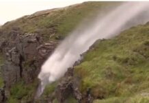 Tormenta Dudley provoca inusual “cascada en retroceso”