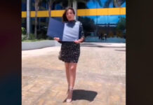 ¡Y se marchó…! Viento se lleva el título de esta joven y se vuelve viral Universitaria