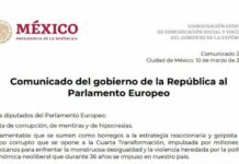 Barbosa cierra filas con AMLO ante Parlamento Europeo