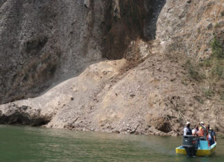 Reabren Cañón del Sumidero tras derrumbes En enero de 2020 se registró otro derrumbe en el Parque Nacional Cañón del Sumidero. Fotografía: PC Chiapas