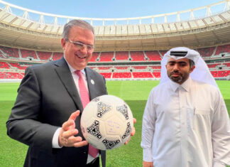 Marcelo Ebrard visita Qatar y conoce el “estadio mexicano” Ebrard