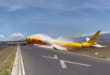 Avión de DHL se parte tras aterrizaje de emergencia (Video) DHL