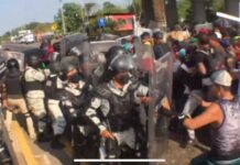 Enfrentamiento entre migrantes y Guardia Nacional deja 92 detenidos