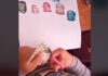 ¡Oh, no! Niña recorta billetes para hacer su tarea billetes