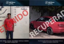 Recuperan auto robado y detienen a hombre en Cholula Cholula