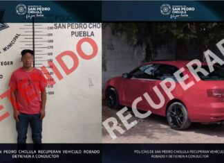 Recuperan auto robado y detienen a hombre en Cholula Cholula