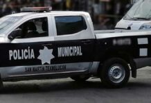 Elementos y sujetos se enfrentan a balazos en Texmelucan Elementos