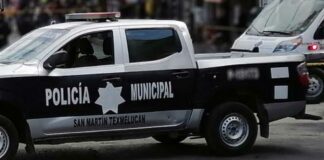 Elementos y sujetos se enfrentan a balazos en Texmelucan Elementos