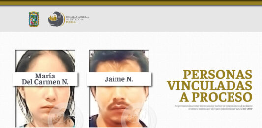FGE obtuvo la vinculación a proceso de María del Carmen N. y Jaime N., presuntos responsables de los delitos de homicidio.