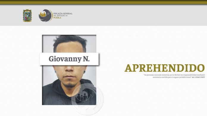 Agentes investigadores de la Fiscalía de Puebla ubicaron a este hombre y lo aprehendieron en el municipio de San Pedro Cholula.