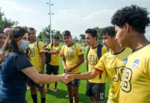 Norma Layón inaugura la primera cancha de futbol 7 en Texmelucan