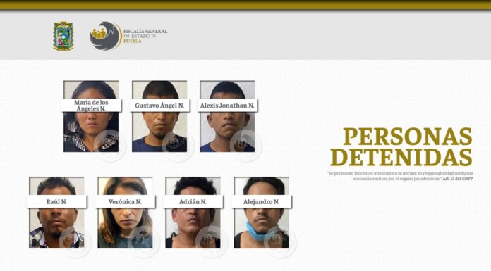 FGE detiene a 7 presuntos secuestradores de una joven en Amozoc