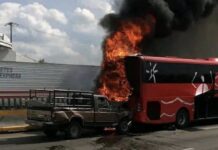 Se incendia ADO en la Puebla-Córdoba